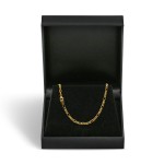 Goldkette als Figarokette diamantiert in Gelbgold 375 / 9K, 45 cm lang, 2,2 mm breit, Gewicht ca. 4.1 g.
