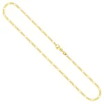 Goldkette als Figarokette diamantiert in Gelbgold 375 / 9K, 85 cm lang, 2,2 mm breit, Gewicht ca. 7.8 g.
