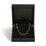Goldkette als Figarokette diamantiert in Gelbgold 375 / 9K, 85 cm lang, 2,2 mm breit, Gewicht ca. 7.8 g.