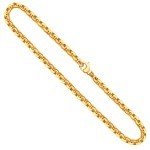 Goldkette als Erbskette hohl in Gelbgold 585 / 14K, 60 cm lang, 6 mm breit, Gewicht ca. 37.2 g.