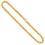 Goldkette als Erbskette hohl in Gelbgold 585 / 14K, 34 cm lang, 6 mm breit, Gewicht ca. 21.1 g.
