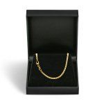 Goldkette als Panzerkette flach 0.8 Höhe in Gelbgold 585 / 14K, 60 cm lang, 2,4 mm breit, Gewicht ca. 8.8 g.