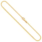 Goldkette als Venezianerkette rund geschlagen in Gelbgold 375 / 9K, 50 cm lang, 1,5 mm breit, Gewicht ca. 6.7 g.