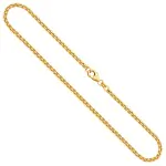Goldkette als Venezianerkette rund geschlagen in Gelbgold 585 / 14K, 90 cm lang, 2,7 mm breit, Gewicht ca. 34.5 g.