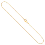 Goldkette als Venezianerkette in Gelbgold 375 / 9 Karat, 38 cm lang, 0.7 mm breit, Gewicht ca. 1,5 g.