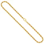 Goldkette als Kordelkette hohl in Gelbgold 585 / 14K, 42 cm lang, 3.3 mm breit, Gewicht ca. 5.4 g.