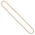 Goldkette als Kordelkette hohl in Gelbgold 333 / 8K, 45 cm lang, 3,3 mm breit, Gewicht ca. 6.1 g.