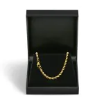 Goldkette als Kordelkette hohl in Gelbgold 585 / 14K, 50 cm lang, 3,3 mm breit, Gewicht ca. 8.2 g.