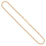 Goldkette als Kordelkette hohl in Gelbgold 585 / 14K, 60 cm lang, 3,3 mm breit, Gewicht ca. 9.6 g.