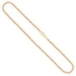 Goldkette als Kordelkette hohl in Gelbgold 585 / 14K, 65 cm lang, 3,3 mm breit, Gewicht ca. 10.7 g.
