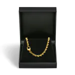 Goldkette als Kordelkette hohl in Gelbgold 585 / 14 Karat, 90 cm lang, 3.8 mm breit, Gewicht ca. 19,9 g.