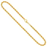 Goldkette als Kordelkette hohl in Gelbgold 333 / 8K, 50 cm lang, 3,8 mm breit, Gewicht ca. 8.3 g.