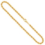 Goldkette als Kordelkette hohl in Gelbgold 585 / 14K, 50 cm lang, 4.4 mm breit, Gewicht ca. 11.1 g.