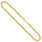 Goldkette als Kordelkette hohl in Gelbgold 585 / 14 Karat, 65 cm lang, 4.4 mm breit, Gewicht ca. 18,6 g.