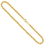 Goldkette als Kordelkette hohl in Gelbgold 333 / 8K, 50 cm lang, 4,4 mm breit, Gewicht ca. 11 g.