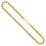 Goldkette als Kordelkette hohl in Gelbgold 585 / 14K, 38 cm lang, 5 mm breit, Gewicht ca. 13.1 g.