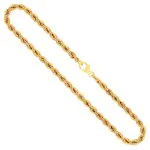 Goldkette als Kordelkette hohl in Gelbgold 585 / 14K, 60 cm lang, 5 mm breit, Gewicht ca. 20.7 g.