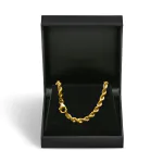 Armband als Kordelkette hohl in Gelbgold 585 / 14 Karat, 20 cm lang, 5 mm breit, Gewicht ca. 7,2 g.