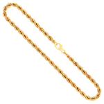 Goldkette als Kordelkette hohl in Gelbgold 585 / 14 Karat, 90 cm lang, 5 mm breit, Gewicht ca. 31,1 g.