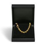 Goldkette als Kordelkette hohl in Gelbgold 585 / 14K, 50 cm lang, 5,4 mm breit, Gewicht ca. 21.6 g.