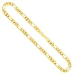 Goldkette als Figarokette hohl in Gelbgold 750 / 18K, 45 cm lang, 5.7 mm breit, Gewicht ca. 13.2 g.
