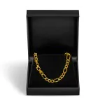 Goldkette als Figarokette hohl in Gelbgold 750 / 18K, 50 cm lang, 5.7 mm breit, Gewicht ca. 14.7 g.