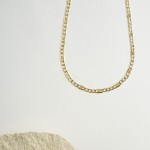 Goldkette als Fantasiekette in Gelbgold 585 / 14K, 42 cm lang, 3,5 mm Breit, Gewicht ca. 4.1 g
