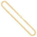 Goldkette als Zwillingspanzerkette in Gelbgold 585 / 14K, 45 cm lang, 3,9 mm Breit, Gewicht ca. 4.5 g.