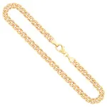 Goldkette als Zwillingspanzerkette in Gelbgold 375 / 9 Karat, 50 cm lang, 4.8 mm breit, Gewicht ca. 7.3 g.