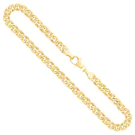 Goldkette als Zwillingspanzerkette in Gelbgold 333 / 8 Karat, 50 cm lang, 4.8 mm breit, Gewicht ca. 7.5 g.