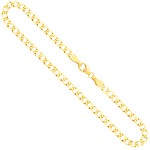Goldkette als Panzerkette weit in Gelbgold 585 / 14K, 55 cm lang, 3,9 mm breit, Gewicht ca. 10.4 g.