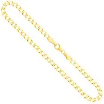 Goldkette als Panzerkette weit in Gelbgold 585 / 14K, 36 cm lang, 3,9 mm breit, Gewicht ca. 6.8 g.