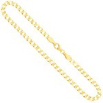 Goldkette als Panzerkette weit in Gelbgold 585 / 14K, 65 cm lang, 3,9 mm breit, Gewicht ca. 12.4 g.