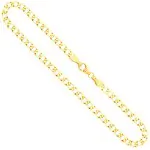 Goldkette als Panzerkette weit in Gelbgold 585 / 14K, 85 cm lang, 3,9 mm breit, Gewicht ca. 16.2 g.