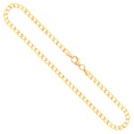 Goldkette als Panzerkette facettiert in Gelbgold 333 / 8K, 50 cm lang, 3,1 mm breit, Gewicht ca. 5.4 g.