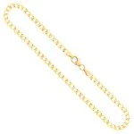 Goldkette als Panzerkette facettiert in Gelbgold 585 / 14 Karat, 95 cm lang, 3.1 mm breit, Gewicht ca. 12 g.