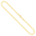 Goldkette als Panzerkette weit in Gelbgold 333 / 8 Karat, 65 cm lang, 3.3 mm breit, Gewicht ca. 7.1