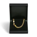 Goldkette als Panzerkette facettiert in Gelbgold 333 / 8K, 50 cm lang, 5 mm breit, Gewicht ca. 12 g.