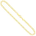 Goldkette als Panzerkette facettiert in Gelbgold 333 / 8K, 60 cm lang, 5 mm breit, Gewicht ca. 13.5 g.