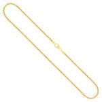 Goldkette als Venezianerkette rund geschlagen in Gelbgold 585 / 14K, 42 cm lang, 2 mm breit, Gewicht ca. 9.7 g.