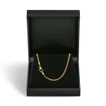 Goldkette als Venezianerkette rund geschlagen in Gelbgold 585 / 14K, 38 cm lang, 2 mm breit, Gewicht ca. 8.9 g.