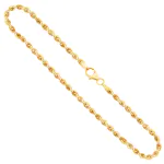 Goldkette als Kordelkette hohl in Gelbgold 333 / 8 Karat, 65 cm lang, 2.7 mm breit, Gewicht ca. 5,8 g.