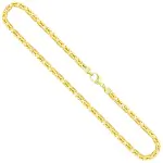 Goldkette als Königskette in Gelbgold 585 / 14K, 50 cm lang, 4 mm breit, Gewicht ca. 58.8 g.