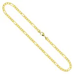 Goldkette als Figarokette diamantiert in Gelbgold 750 / 18K, 85 cm lang, 3,4 mm breit, Gewicht ca. 28.3 g.