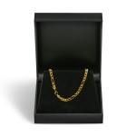 Goldkette als Figarokette diamantiert in Gelbgold 750 / 18K, 55 cm lang, 3.4 mm breit, Gewicht ca. 18.3 g.