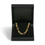 Goldkette als Figarokette diamantiert in Gelbgold 750 / 18K, 90 cm lang, 4,3 mm breit, Gewicht ca. 47.0 g.