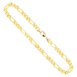 Goldkette als Figarokette diamantiert in Gelbgold 750 / 18K, 55 cm lang, 5,3 mm breit, Gewicht ca. 45.7 g.