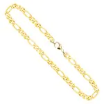 Goldkette als Figarokette diamantiert in Gelbgold 750 / 18K, 55 cm lang, 5,3 mm breit, Gewicht ca. 45.7 g.