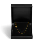 Goldkette als Ankerkette rund in Gelbgold 750 / 18K, 42 cm lang, 0,8 mm breit, Gewicht ca. 1.1 g.