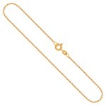 Goldkette als Ankerkette rund in Gelbgold 375 / 9K, 36 cm lang, 1,3 mm breit, Gewicht ca. 1.8 g.